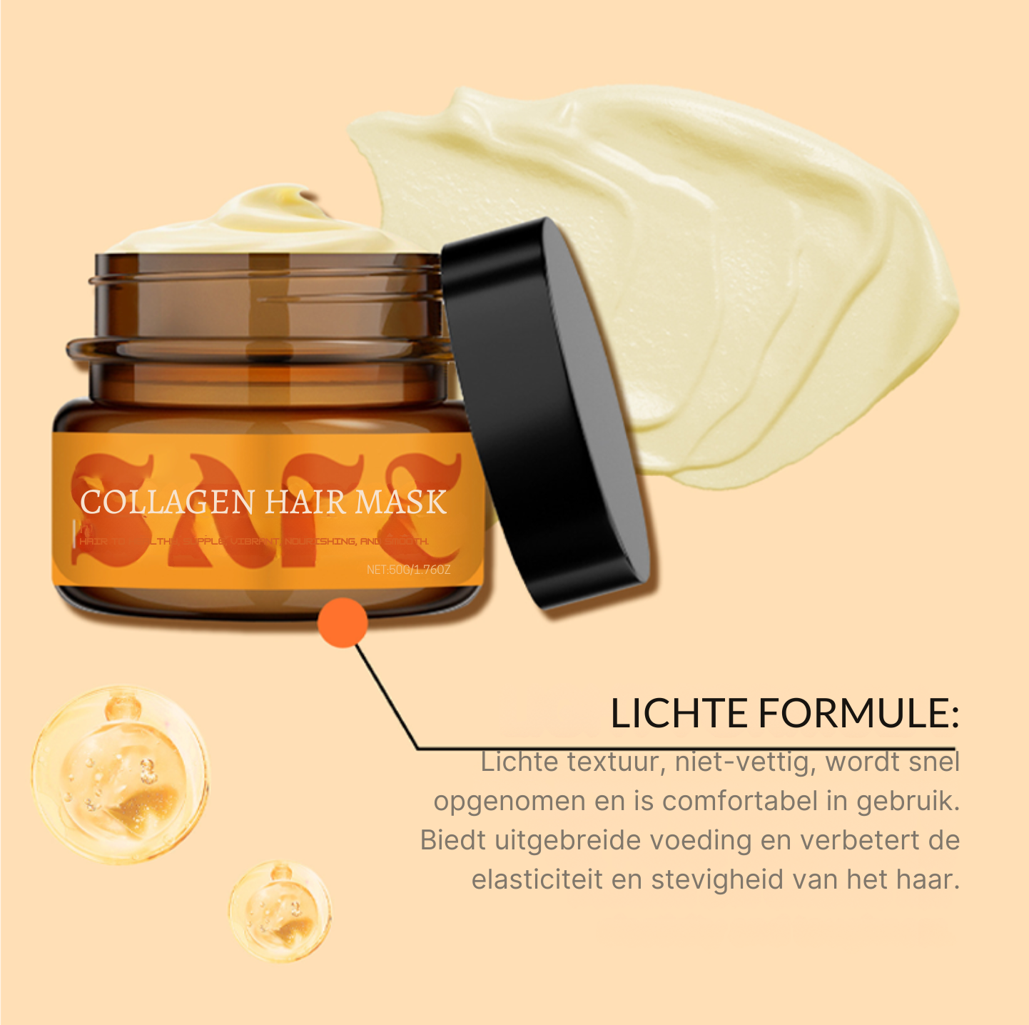 EverGlow™ Collagen Haarmasker – Breng de jeugdige glans terug in je haar.