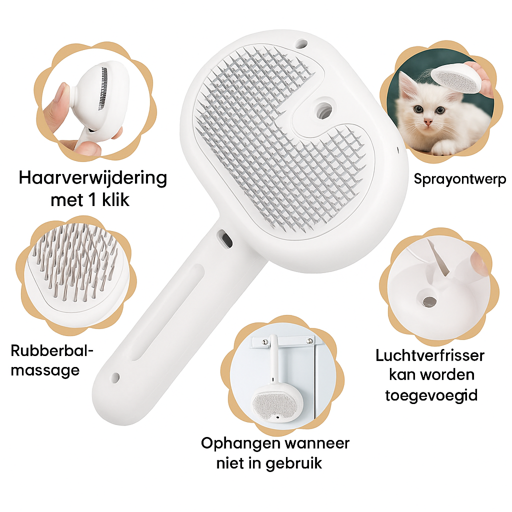 FurEase™ | Professionele Stoomborstel voor Honden & Katten
