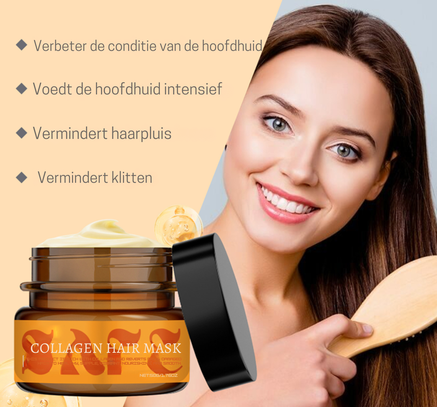 EverGlow™ Collagen Haarmasker – Breng de jeugdige glans terug in je haar.